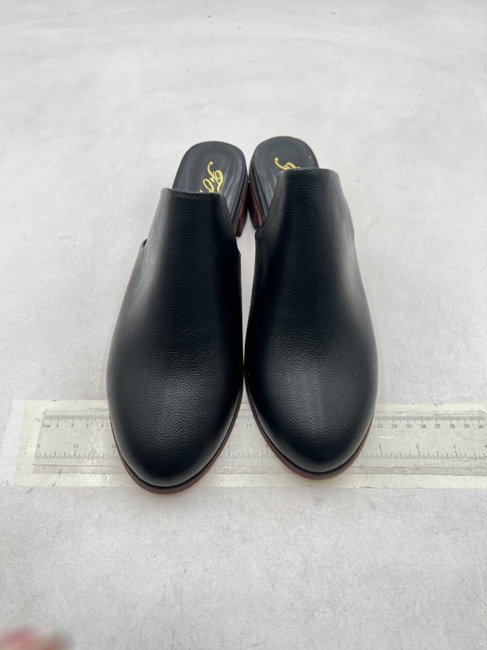 FOWT Black Closed Toe Mules Slip On Retro Loafer Low Chunky Heel Slides Slippers - Picture 3 of 8